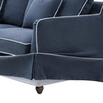Noosa Hamptons 2.5 Seat Sofa Navy W/White Piping