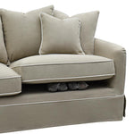 Noosa Hamptons 2.5 Seat Sofa Natural W/White Piping