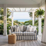Noosa Hamptons 2 Seat Sofa Bed Noosa Blue Sky Stripe