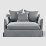 Noosa Hamptons 1.5 Seat Sofa Bed Grey W/White Piping