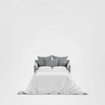 Noosa Hamptons 1.5 Seat Sofa Bed Grey W/White Piping