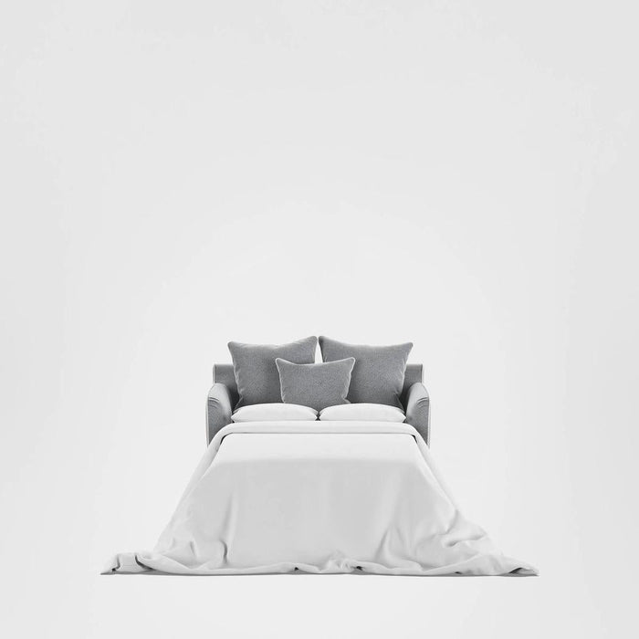Noosa Hamptons 1.5 Seat Sofa Bed Grey W/White Piping
