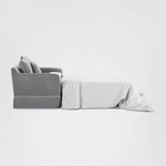 Noosa Hamptons 1.5 Seat Sofa Bed Grey W/White Piping