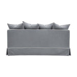 Noosa Hamptons 2.5 Seat Sofa Bed Grey W/White Piping