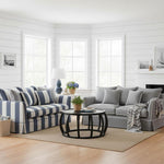 Noosa Hamptons 2.5 Seat Sofa Bed Grey W/White Piping