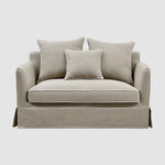 Noosa Hamptons 1.5 Seat Sofa Bed Natural W/White Piping