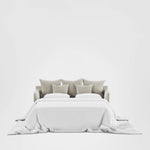 Noosa Hamptons 2.5 Seat Sofa Bed Natural W/White Piping