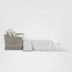 Noosa Hamptons 2.5 Seat Sofa Bed Natural W/White Piping