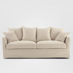 Noosa Hamptons 3 Seat Sofa Beige Linen Blend