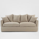 Noosa Hamptons 3 Seat Sofa Natural W/Natural Piping