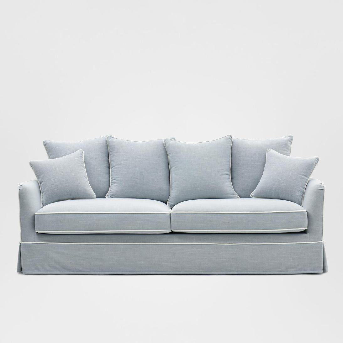 Noosa Hamptons 3 Seat Queen Sofa Bed Beach W/White Piping