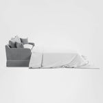 Noosa Hamptons 3 Seat Queen Sofa Bed Grey W/White Piping