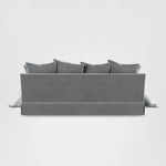Noosa Hamptons 3 Seat Queen Sofa Bed Grey W/White Piping