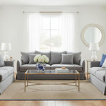 Noosa Hamptons 3 Seat Queen Sofa Bed Grey W/White Piping
