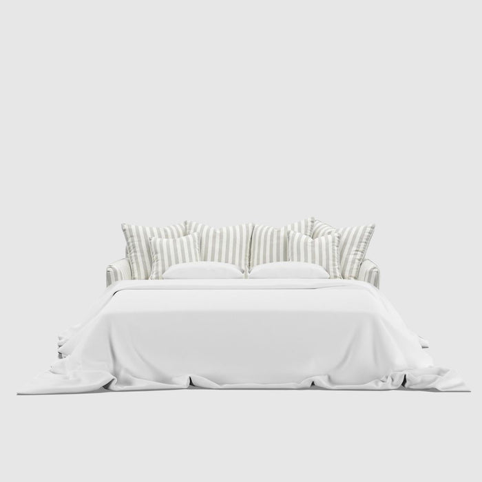 Noosa Hamptons 3 Seat Queen Sofa Bed Natural Stripe