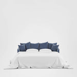 Noosa Hamptons 3 Seat Queen Sofa Bed Navy W/White Piping
