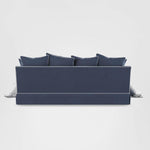 Noosa Hamptons 3 Seat Queen Sofa Bed Navy W/White Piping