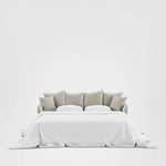 Noosa Hamptons 3 Seat Queen Sofa Bed Natural W/White Piping