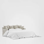 Noosa Hamptons 3 Seat Queen Sofa Bed Natural W/White Piping