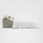 Noosa Hamptons 3 Seat Queen Sofa Bed Natural W/White Piping