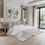 Noosa Hamptons 3 Seat Queen Sofa Bed Natural W/White Piping