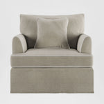 Byron Hamptons Armchair Natural W/White Piping