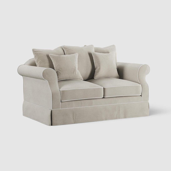 Avalon Hamptons 2 Seat Sofa Natural W/White Piping