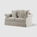 Avalon Hamptons 2 Seat Sofa Natural W/White Piping