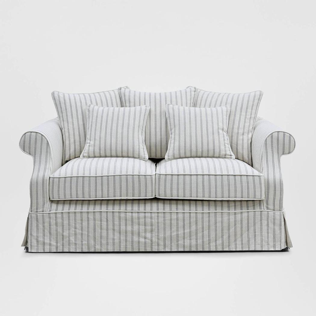 Avalon Hamptons 2 Seat Sofa Stone Stripe