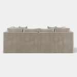 Marbella Modular 4 Seater Sofa Reversible Ottoman Chaise Natural W/White Piping