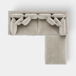 Marbella Modular 4 Seater Sofa Reversible Ottoman Chaise Natural W/White Piping