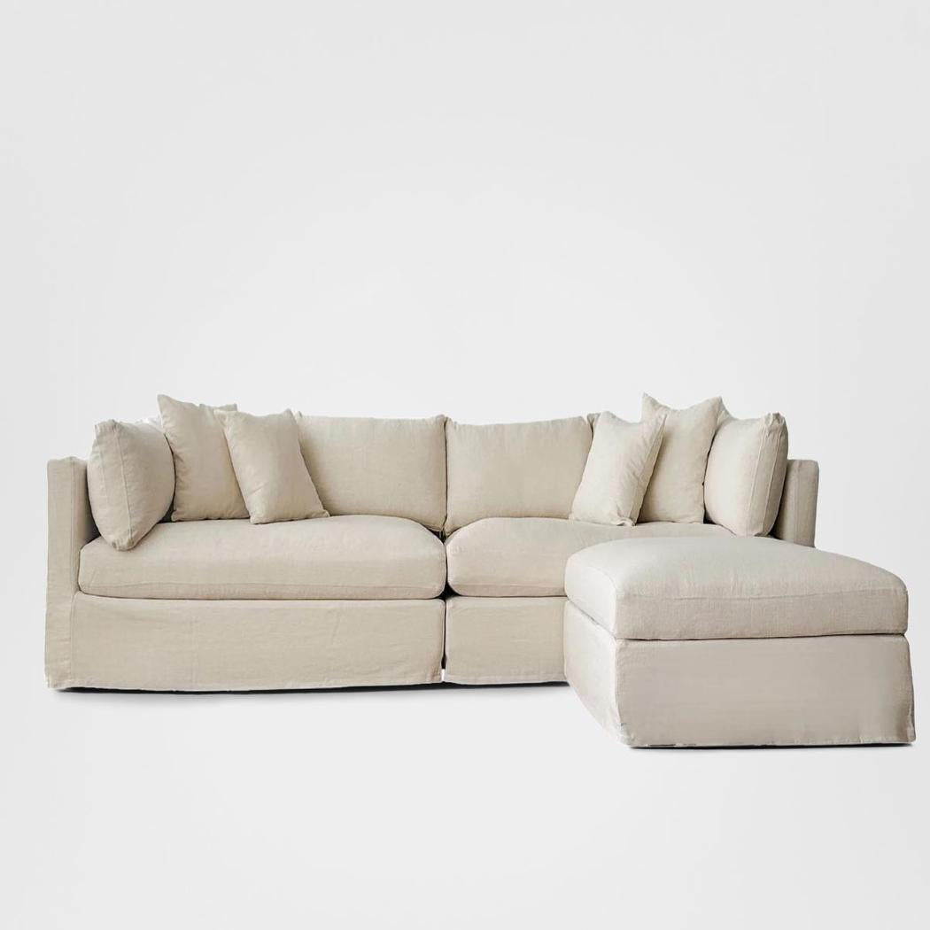 Marbella Modular 4 Seater Sofa Reversible Ottoman Chaise Ivory