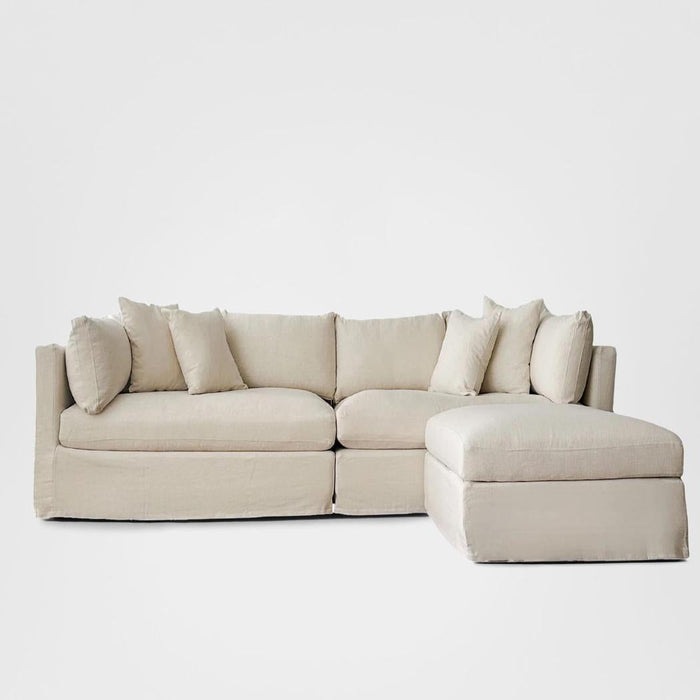 Marbella Modular 4 Seater Sofa Reversible Ottoman Chaise Ivory