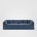 Marbella 4 Seat Sofa Navy W/White Piping