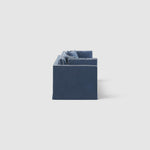 Marbella 4 Seat Sofa Navy W/White Piping