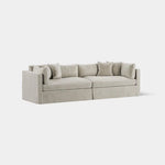 Marbella 4 Seat Sofa Natural with White Piping