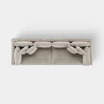 Marbella 4 Seat Sofa Natural with White Piping