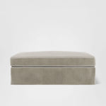 Marbella Ottoman Natural with White Piping