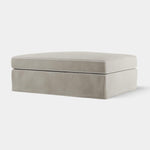 Marbella Ottoman Natural with White Piping