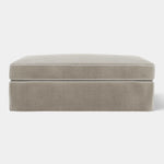 Marbella Ottoman Natural with White Piping