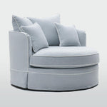 Noosa Hamptons Snuggle Chair Beach with white piping