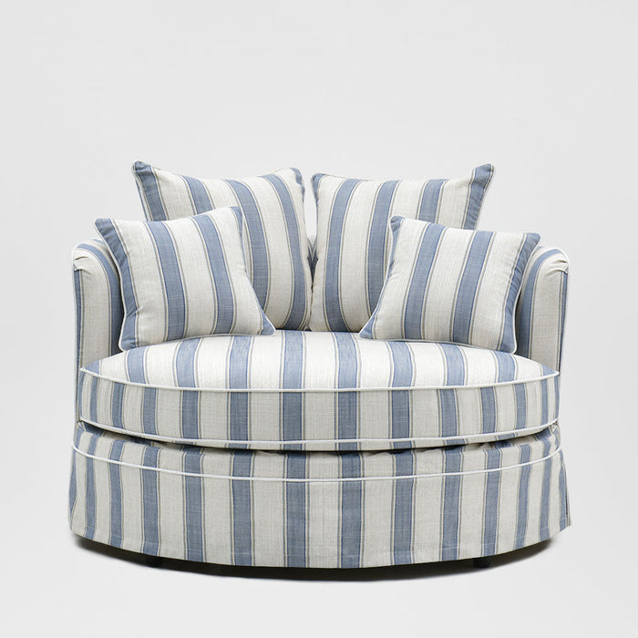 Noosa Hamptons Snuggle Chair Blue Sky Stripe
