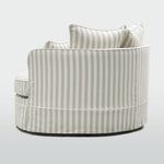 Noosa Hamptons Snuggle Chair Natural Stripe with White piping