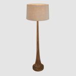 Lancia Large - Dark Natural - Turned Wood Slender Floor Lamp