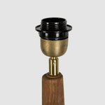 Lancia Large - Dark Natural - Turned Wood Slender Floor Lamp