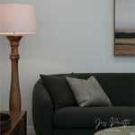 Candela Large - Dark Natural - Turned Wood Candlestick Floor Lamp