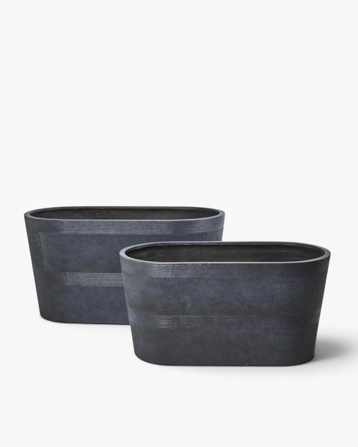Logan Set of 2 Oval Planter Grey