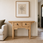 Chinese Antique Reproduction 2-Drawer Hall Table 90cm – styled setting