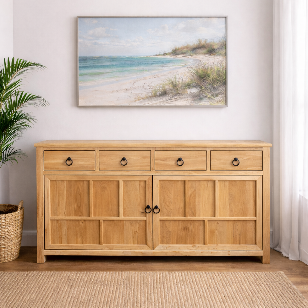 Chinese Antique Reproduction 2-Door 4-Drawer Sideboard 154cm