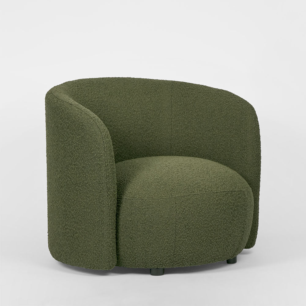 Plume ArmChair Olive Boucle